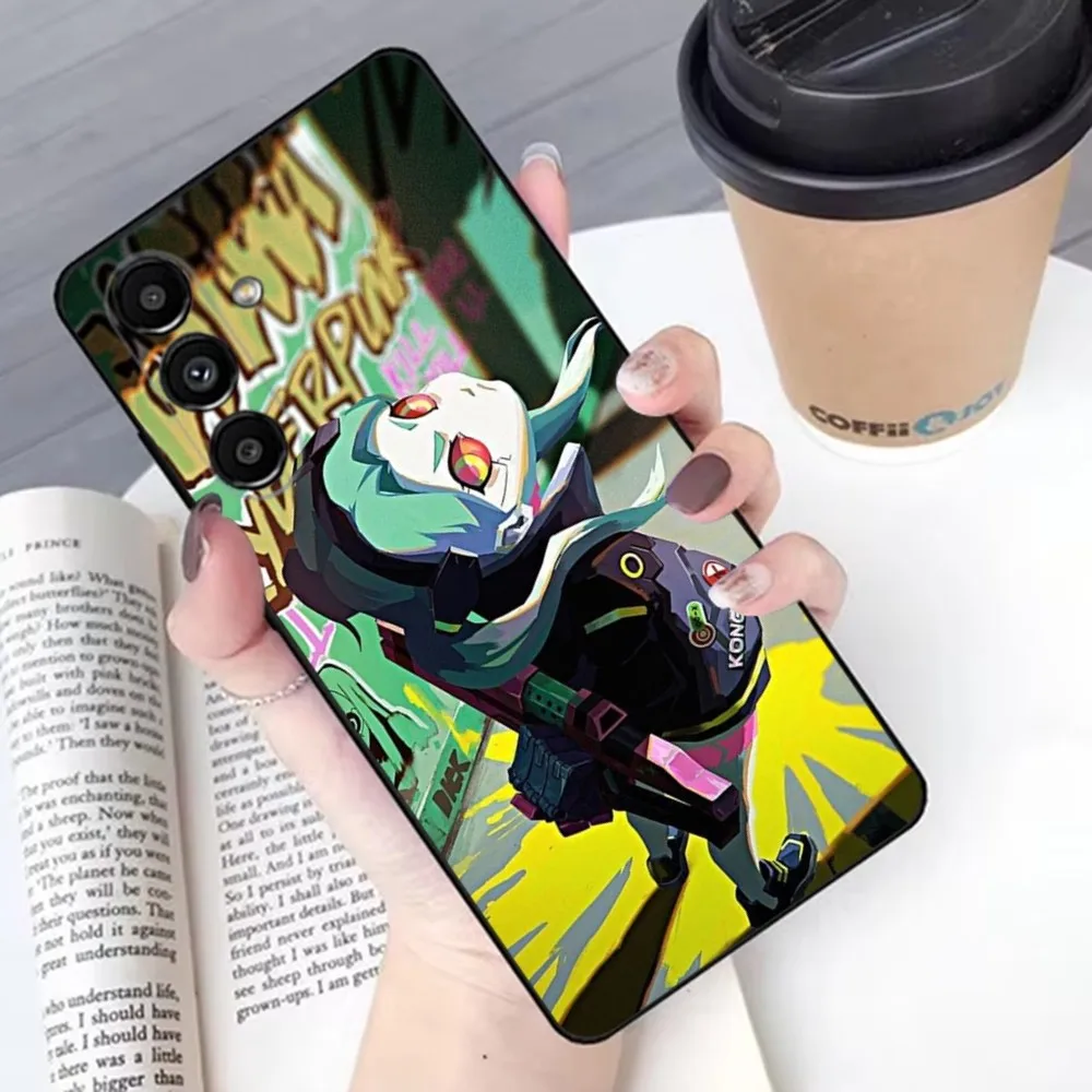 E-Edgerunners Cartoon C-Cyberpunk Phone Case For Samsung S 25,24,21,22,23,30,20,Ultra,Plus,Fe,Lite,Note,10,9,5G Black Soft