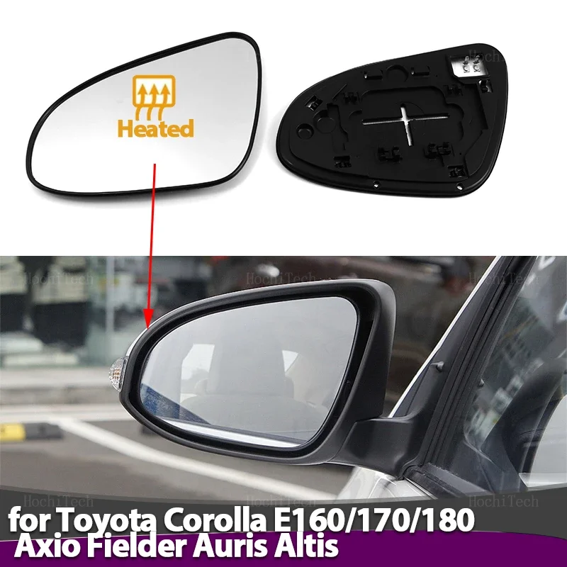 Side Heated Electric Wide Angle Wing Mirror Glass For Toyota Corolla E160 E170 E180