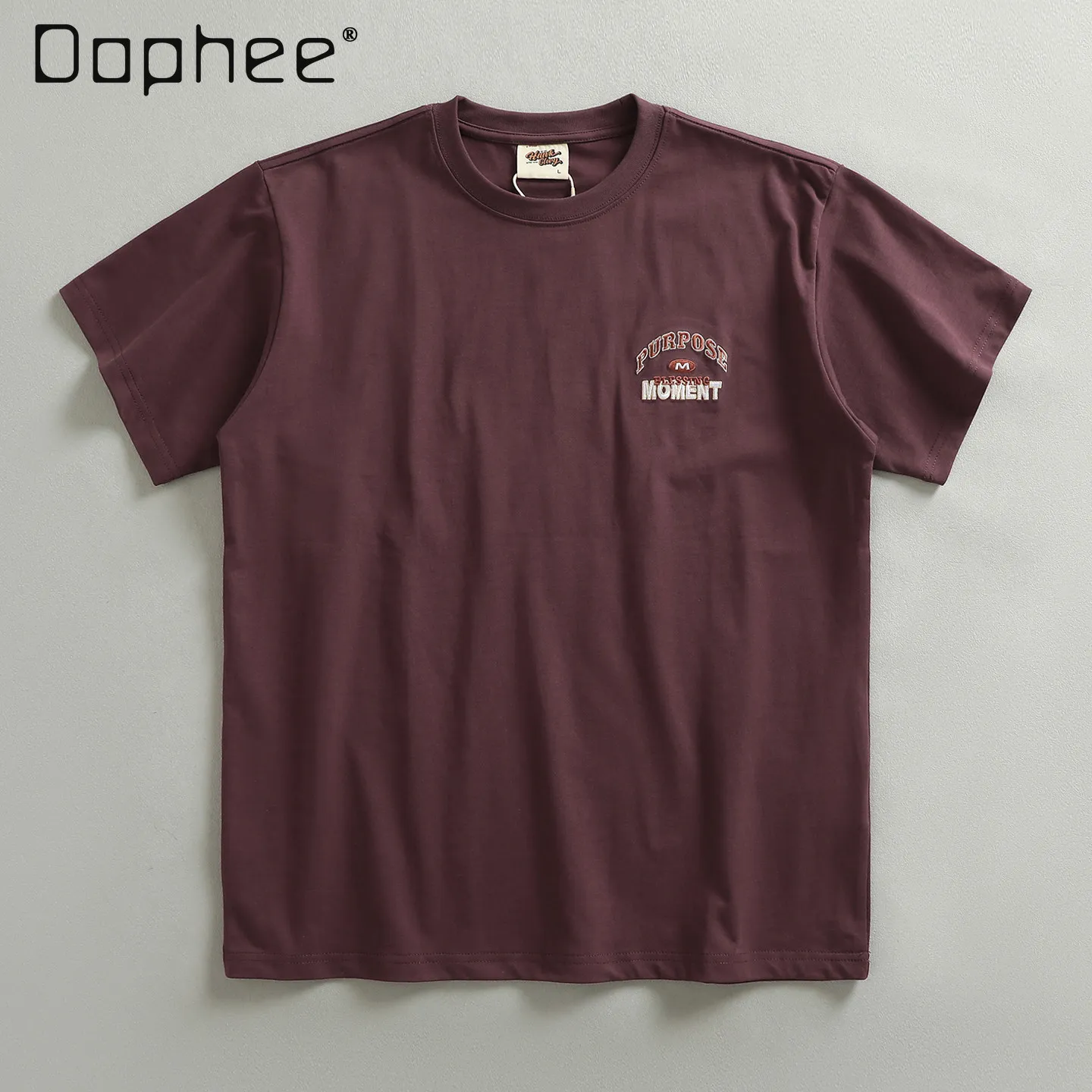 

2026 Summer Men's American Style Streetwear T-Shirt Letter Embroidery Washed Loose Casual Round Neck Short Sleeve Top