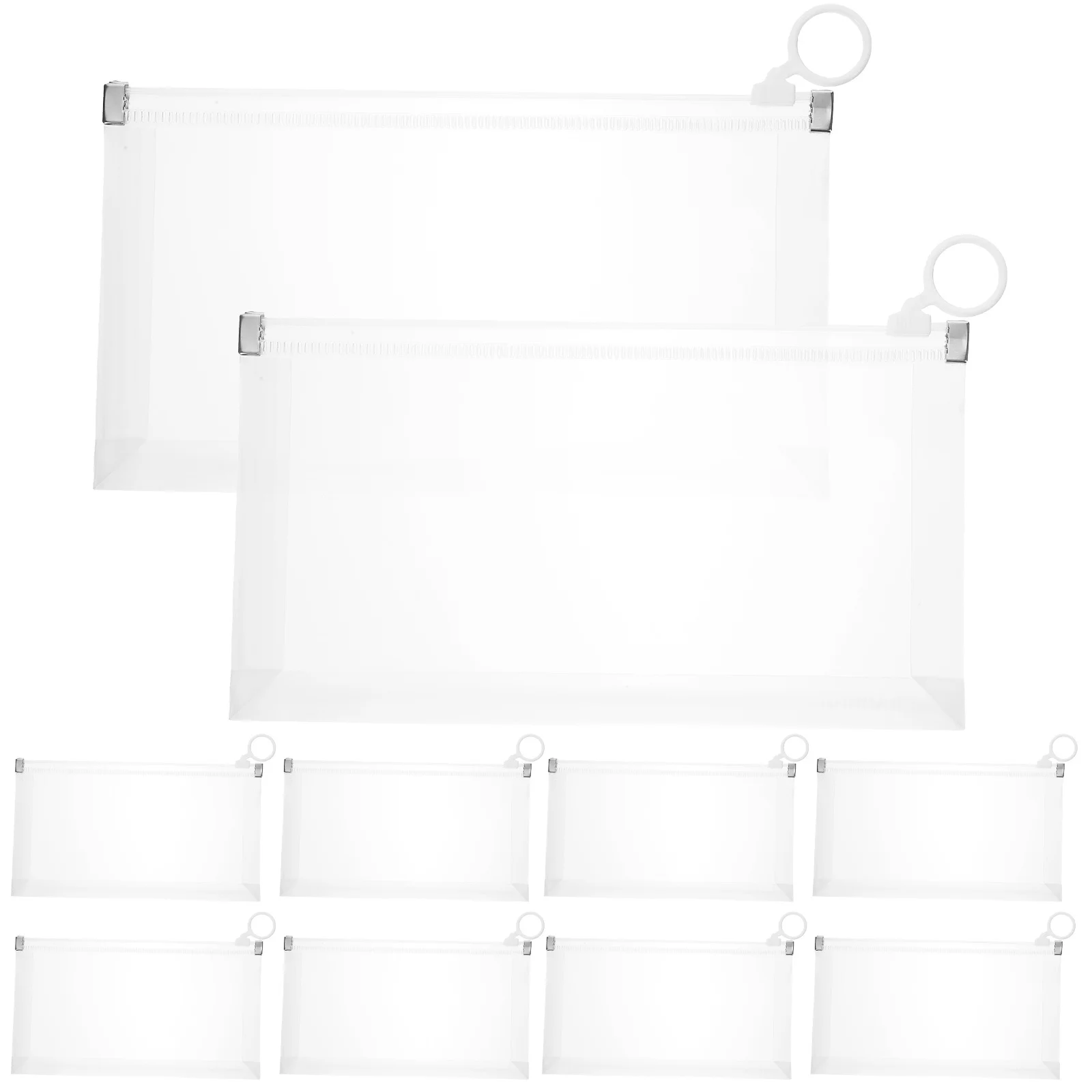 

10pcs File Bag Pencil Case Large Capacity Stationery Organizer Portable Pen Storage Bag For School Office Anti-Scratch Makeup