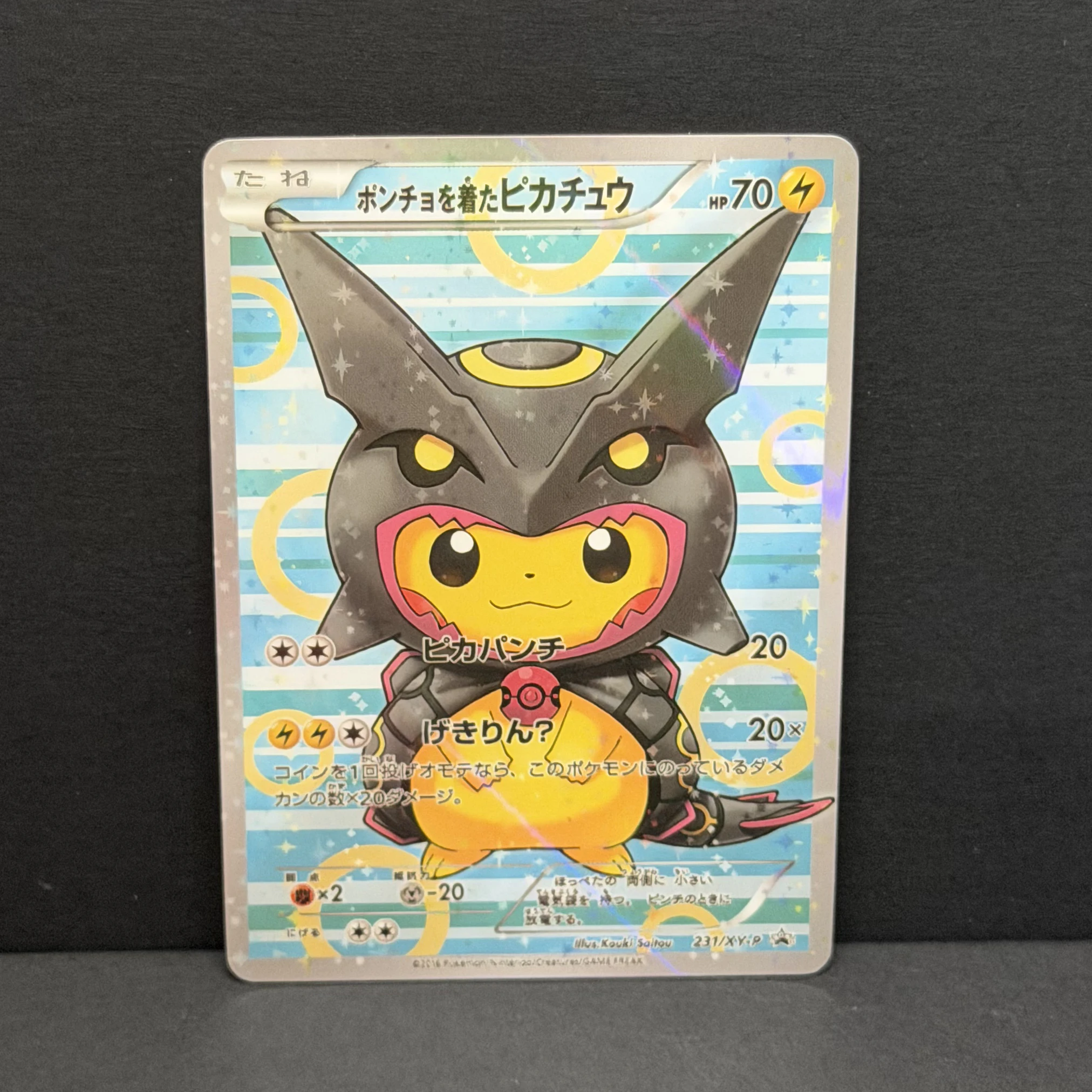 PTCG DIY 2016 P.M. JPN. XY PROMO PONCHO-WEAR.PIKACHU RAYQUAZA P.W. PIKACHU BOX Basis-Set GRAUER HUT VAN GOGH Spiel-Proxy-Karte Spielzeug