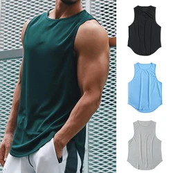 Summer Gym Tank Top Men Mesh Clothing Quick Dry Bodybuilding Sleeveless T Shirt Fitness Singlets Basketball Sports Muscle Vest