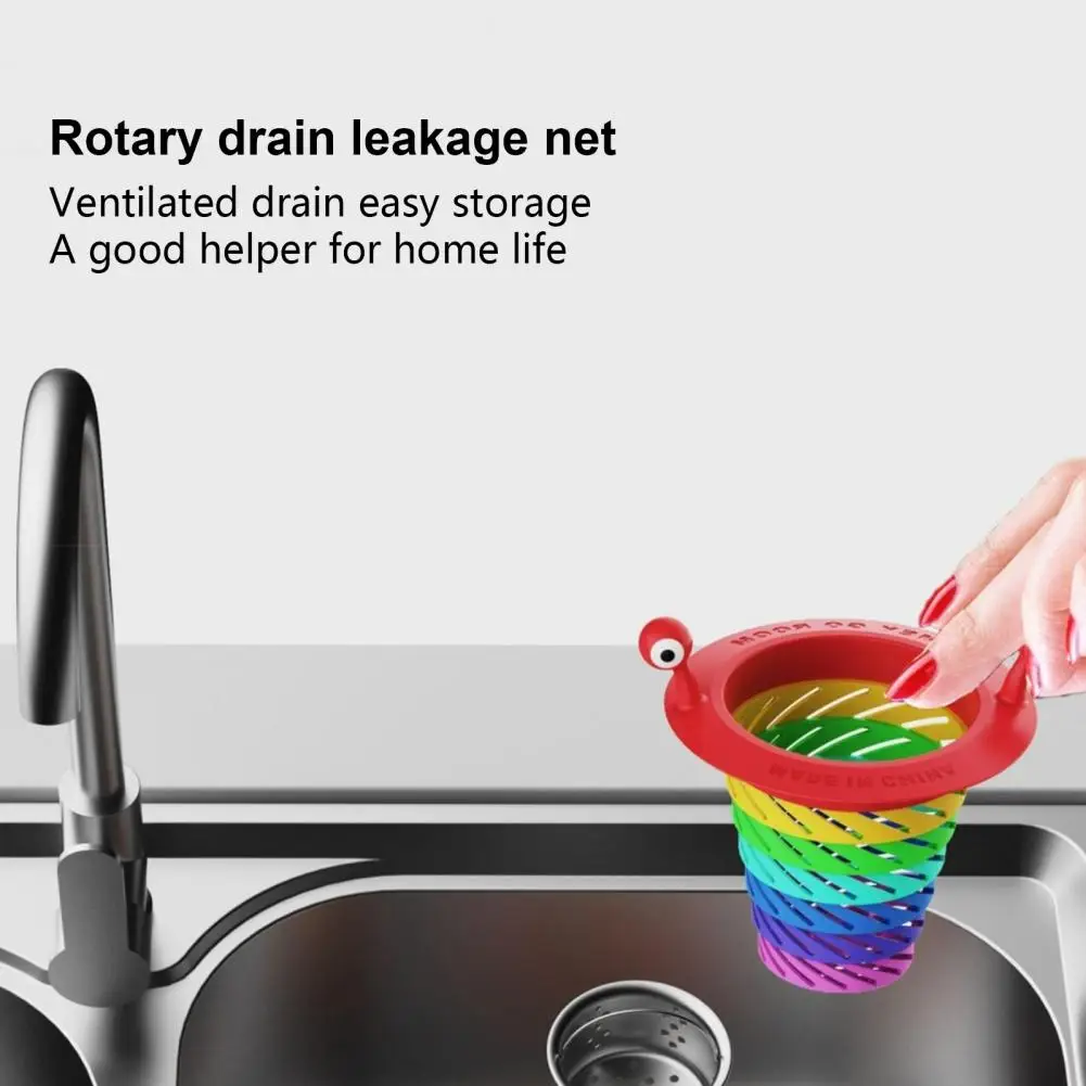 Food Strainer for Sink Colorful Cartoon Sink Strainer Foldable Filter for Kitchen Bathroom Trap Waste Drain Hole Screen