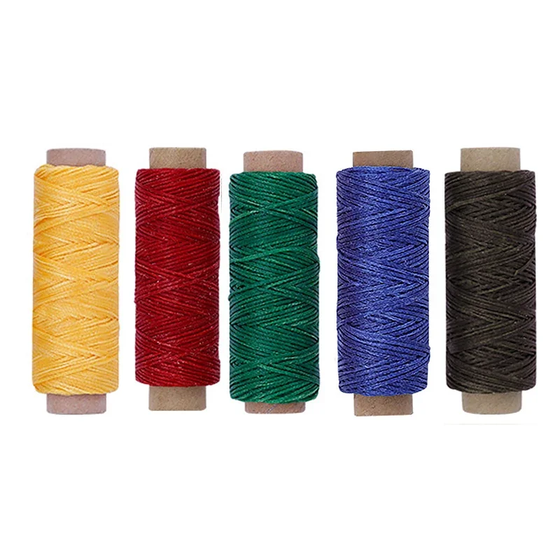 YOMDID Colourful Waxed Thread DIY Leather Sewing Hand Stitching Cord Durable Flat Waxed Line Leather Sewing Accessories 30/50m