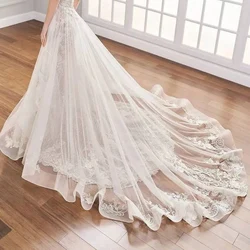 High Quality Lace Appliques Bridal Detachable Skirt White Ivory Wedding Removable Train For Dresses Custom Made Petticoat