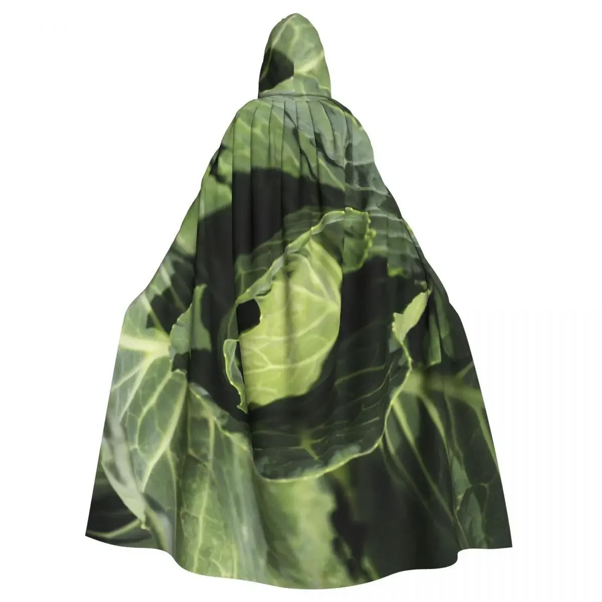 Adult Cloak Cape Hooded Organic Green Salad Medieval Costume Witch Wicca Vampire Elf Purim Carnival Party