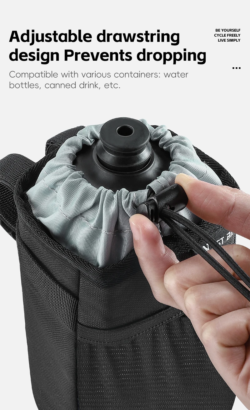 WEST BIKING Isolierte Fahrradflaschentasche Wasserabweisende Lenkertasche mit Seitentasche MTB Rennrad Aufbewahrungsorganizer – Detail 7