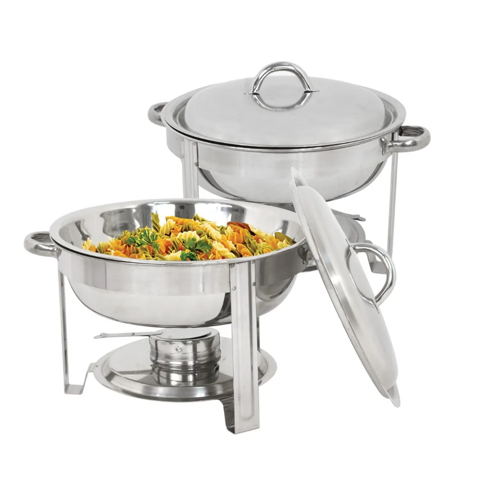 

STAINLESS STEEL CHAFER 2 PACK CATERING CHAFING DISH SETS 5 QT PARTY PACK