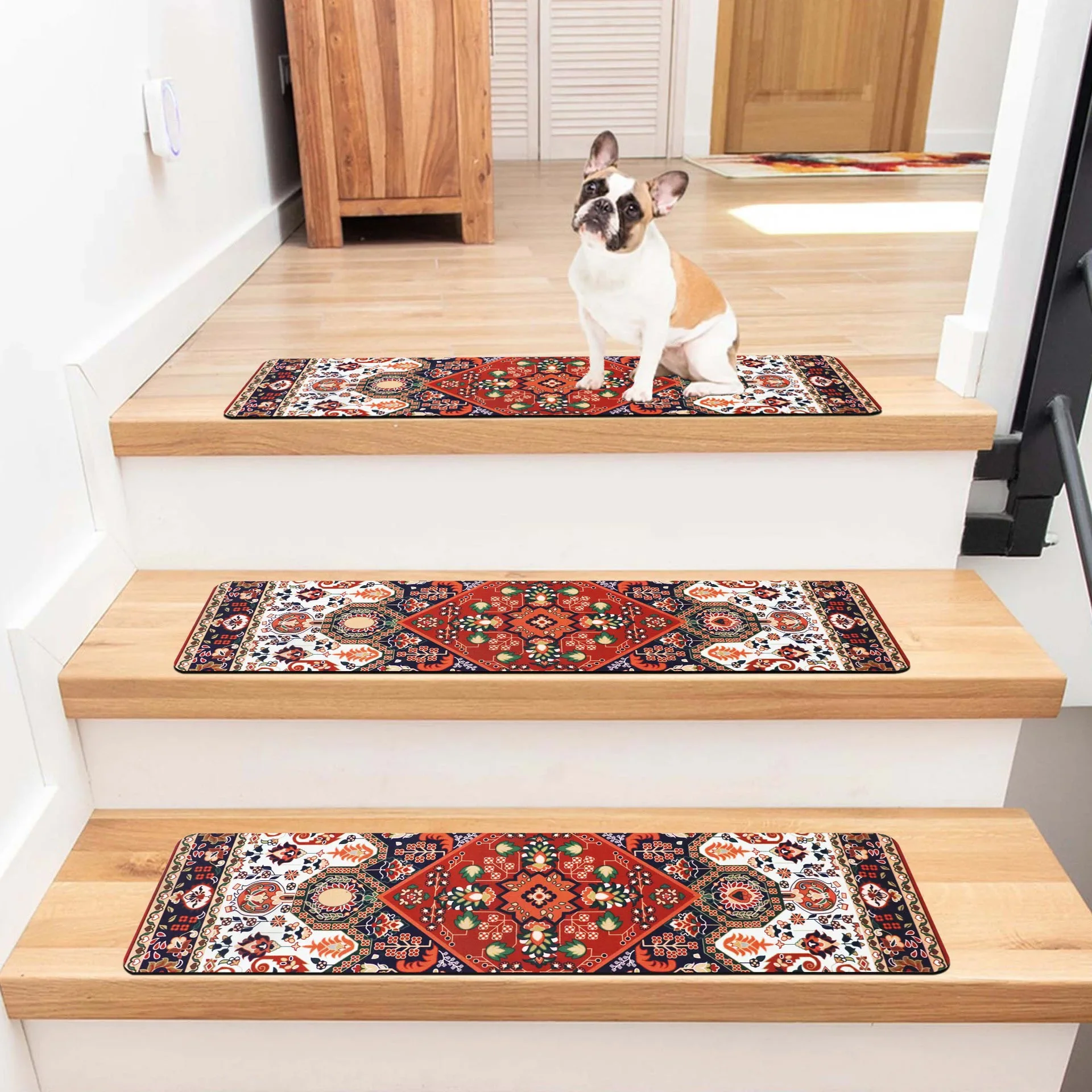 1Pcs/8Pcs Soft Stair Treads Carpet Non Slip Stair Tread for All Step,Washable Rug Rubber Backing Stair Mat Indoor Stairs Runners