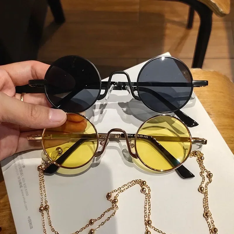 Round Frame Sunglasses Children\'s Small Round glasses Trendy Punk Colorful Circle Shades Eyewear очки очки солнечные женские