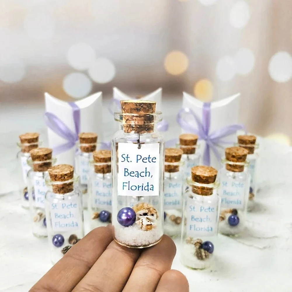 

Personalized Wedding Invors in Bulk, Beach Wedding Invites, Nautical Message in a Bottle, Set of 10