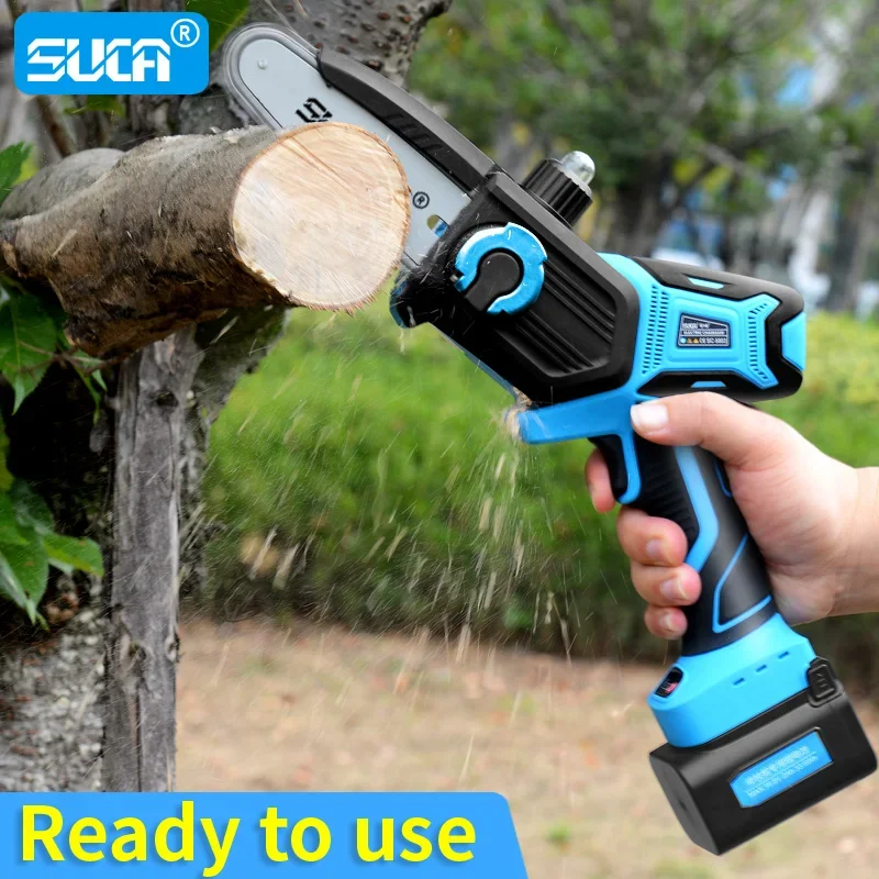 SUCA Electric Chain Saw Battery Powered Pruning Bar  Mini Cordless  