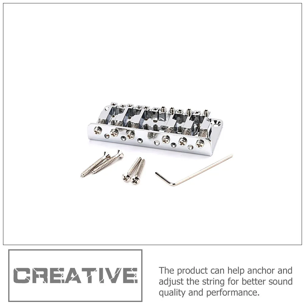 

1Set 6-String Electric Guitar Bridge Durable Metal Parts for Perfect Sound Adjustment and Gift Silver Metal Guitar Bridge