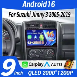 Android 16 Carplay Auto 2K Screen Car Radio Multimedia Player For Suzuki Jimny 3 2005 - 2019 Autoradio GPS Stereo 2din Head Unit