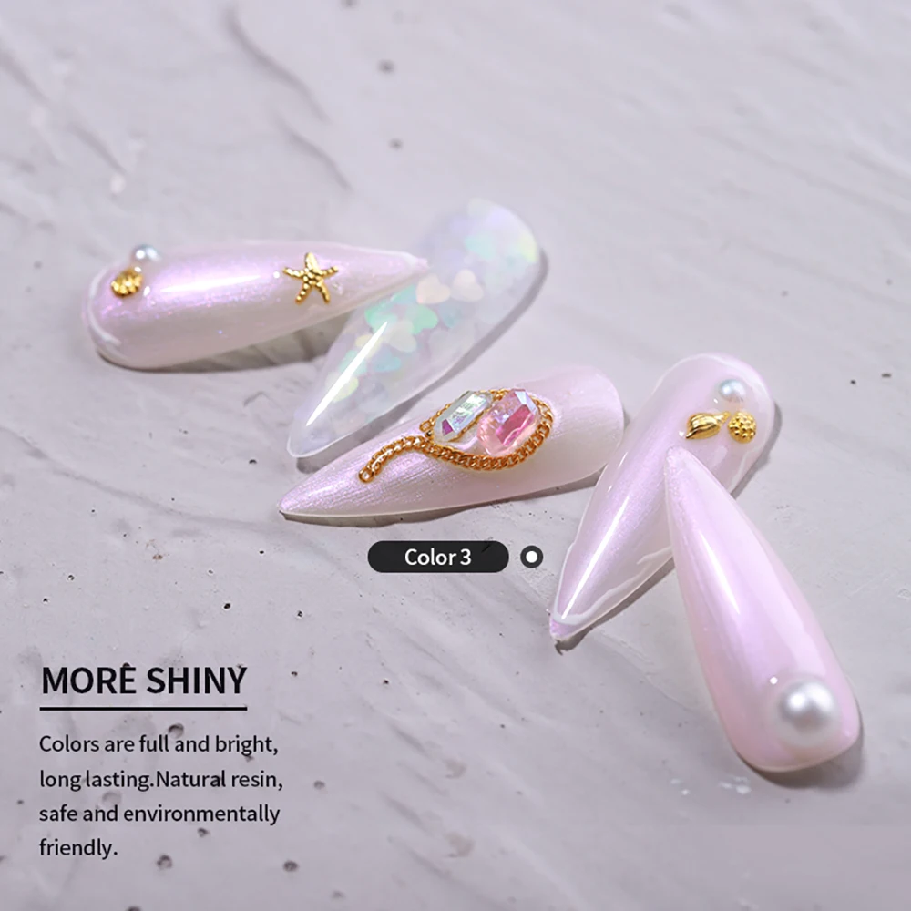 Vendeeni 9 Colors Pearl Shell Crystal Gel Nail Polish Soak off Glitter Powder Gel Lacquer Transparent Manicure Nail Varnish - view 5