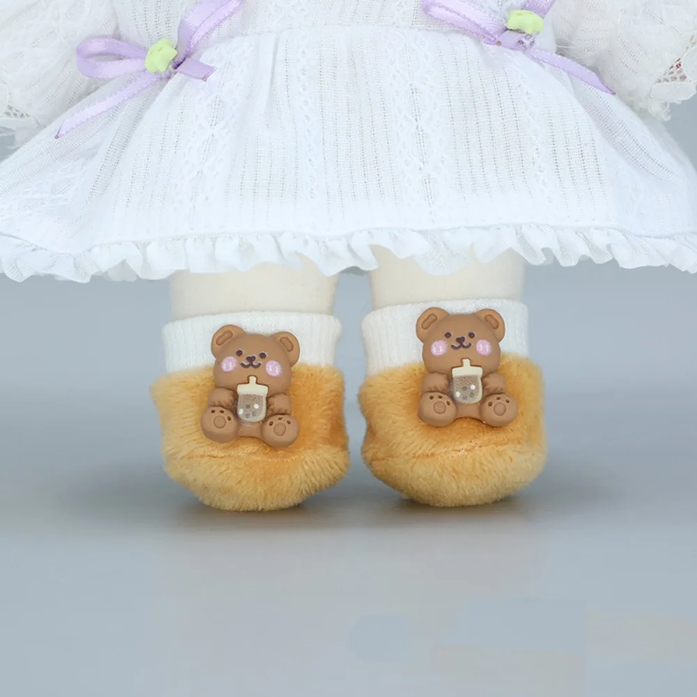 Doll Shoes 20cm Soft Doll Shoes Soft 1/12 Dolls 20cm Dolls Plush Shoes Multiple Colors Bear Idol Dolls Plush Shoes