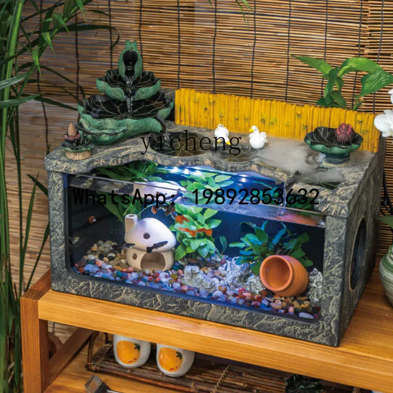 living room fish tank flowing water ornament circulating water office desktop landscaping decoration