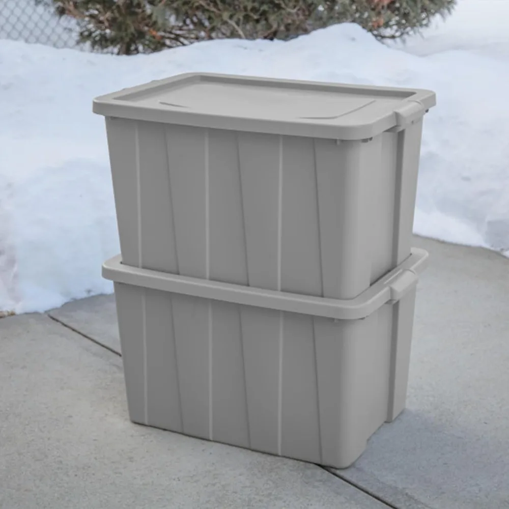 

4 Pack Storage Tote,Stackable 30-Gallon Plastic Bin with Lid Durable and Spacious Solution for Home or Garage Organization