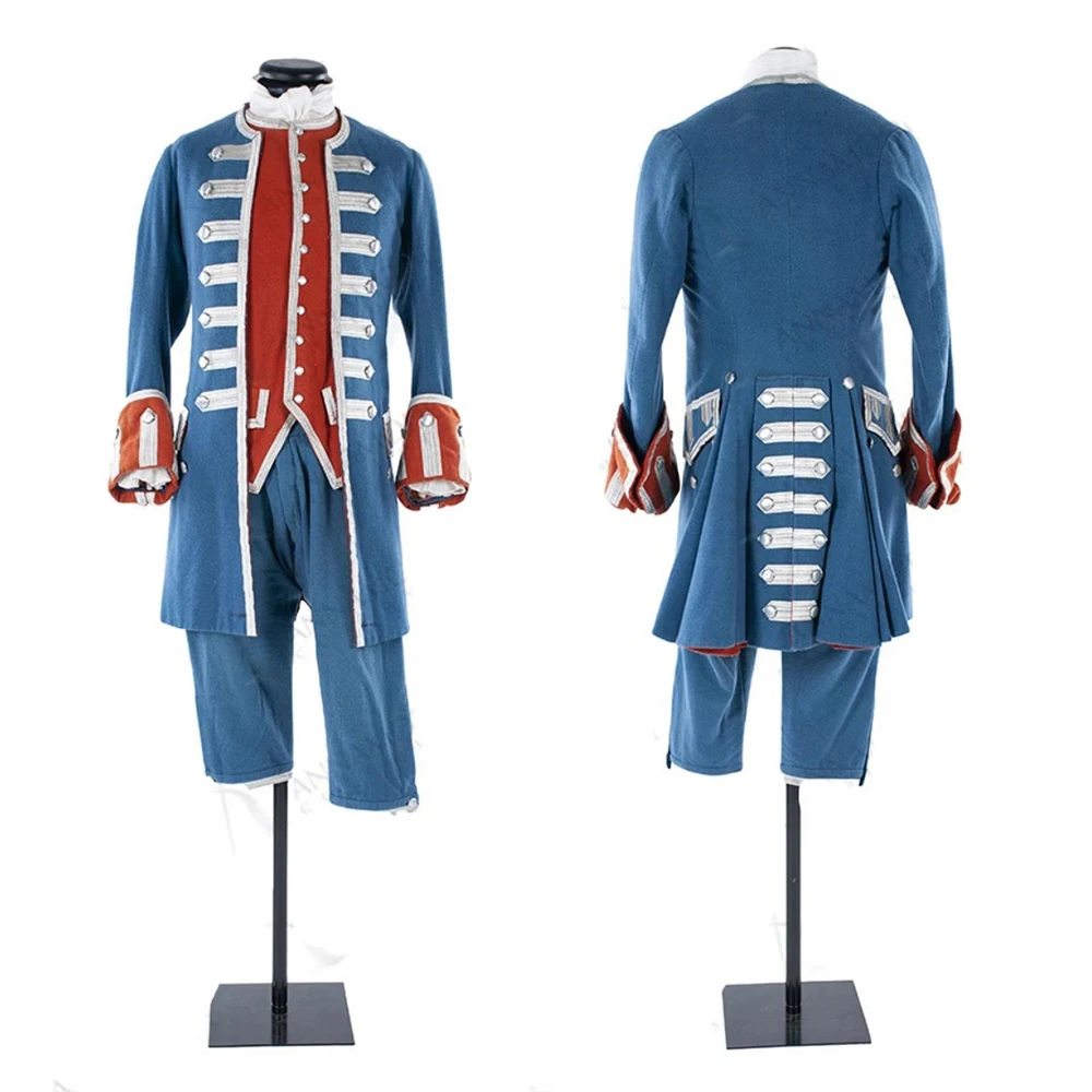 Men's Tudor Regency Military Uniform Suit Medieval Victorian Civil War Royal Guard Soldier Costume Carnival Stage Show Outfits