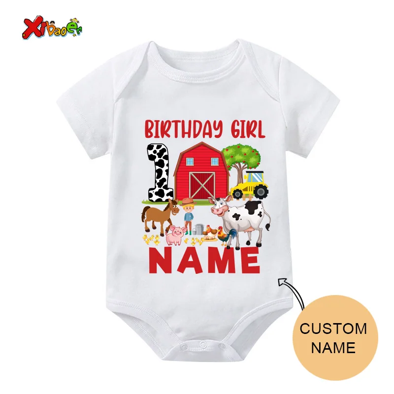 girls Birthday Family Matching Outfits Clothes Cow Birthday Girl Outfits Custom name Farm Shirt Kids Clothes Father Baby Outfits