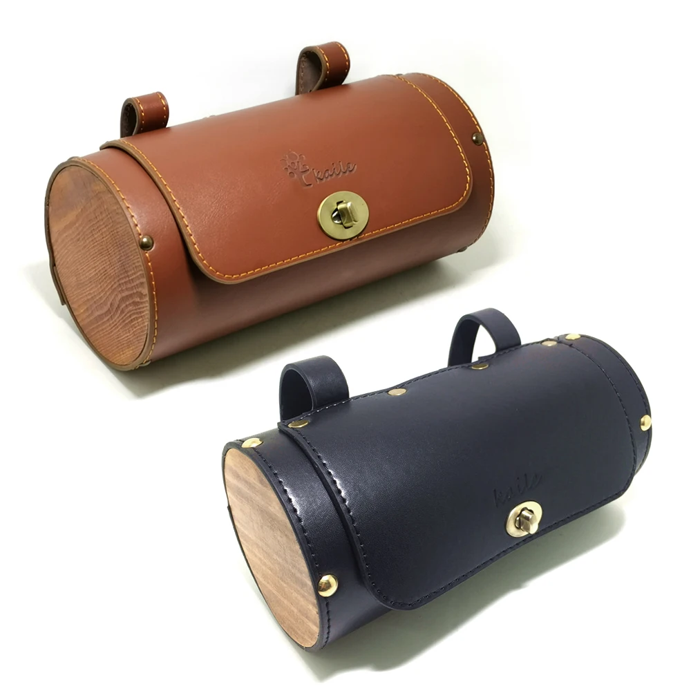 Q398  Bike Retro Tail PU Leather Bag Cycling Pouch Rear Pannier Riding Vintage Saddle Bicycle Accessories