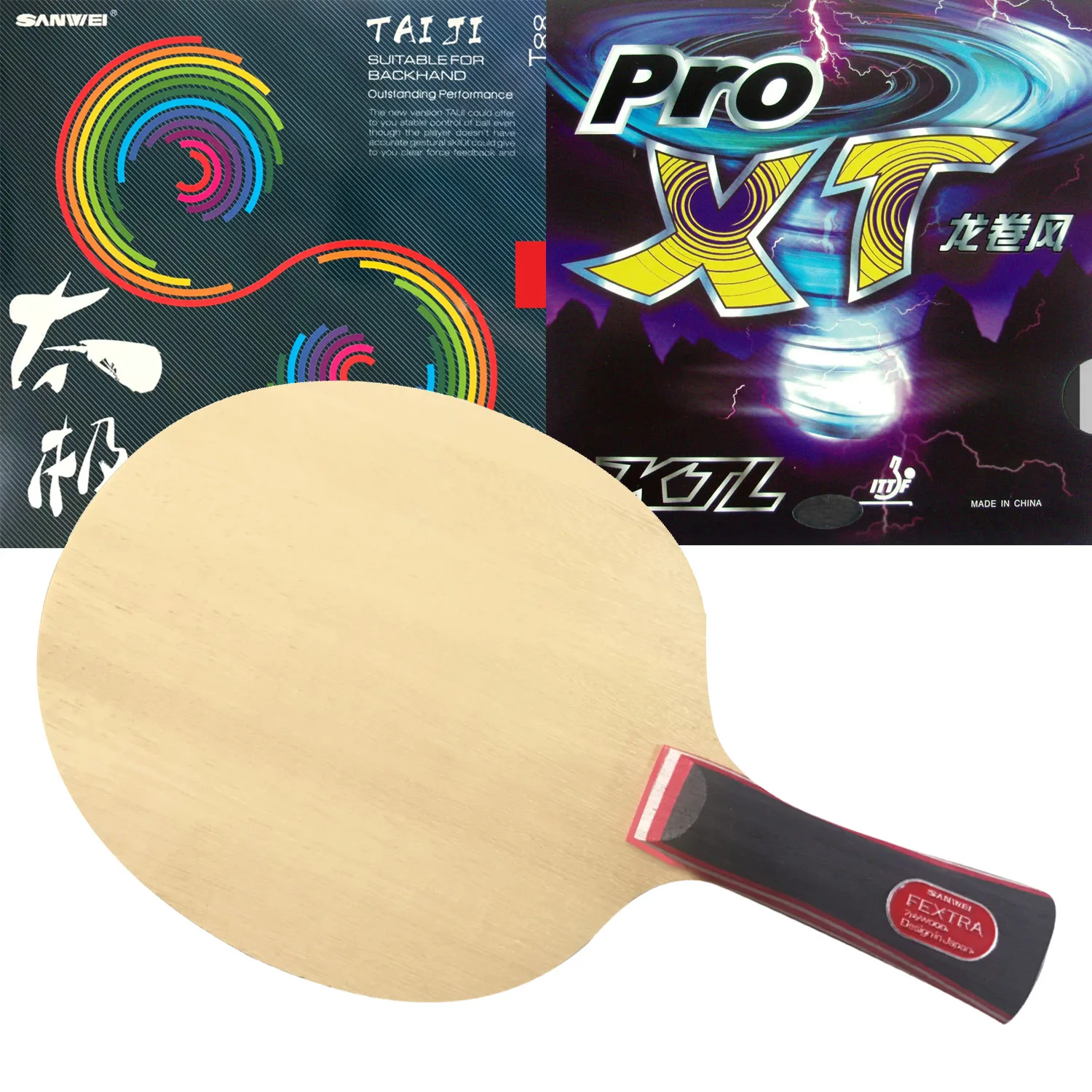 

Pro Combo Racket Sanwei FEXTRA 7 table tennis blade with KTL Pro XT and SANWEI TAIJI Super light pips in table tennis Rubber