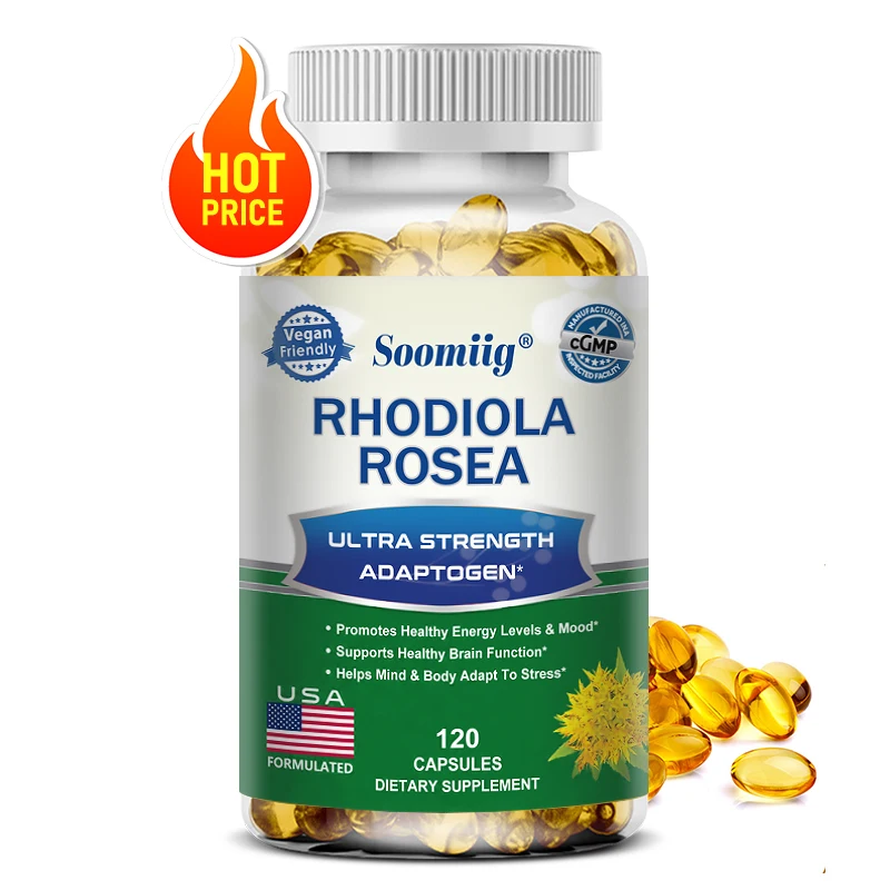 Rhodiola Rosea Capsules - Healthy Brain Function and Memory, High Strength Rhodiola Rosea Supplement, Non-GMO, Gluten-Free