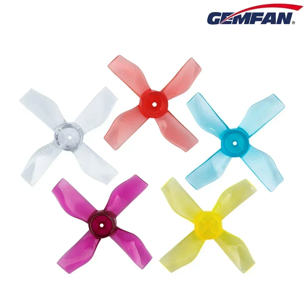 Gemfan 1220 31mm 4-Blade Micro Propeller, 12 Pairs, Random Color, 0.8mm or 1mm Bore Optional