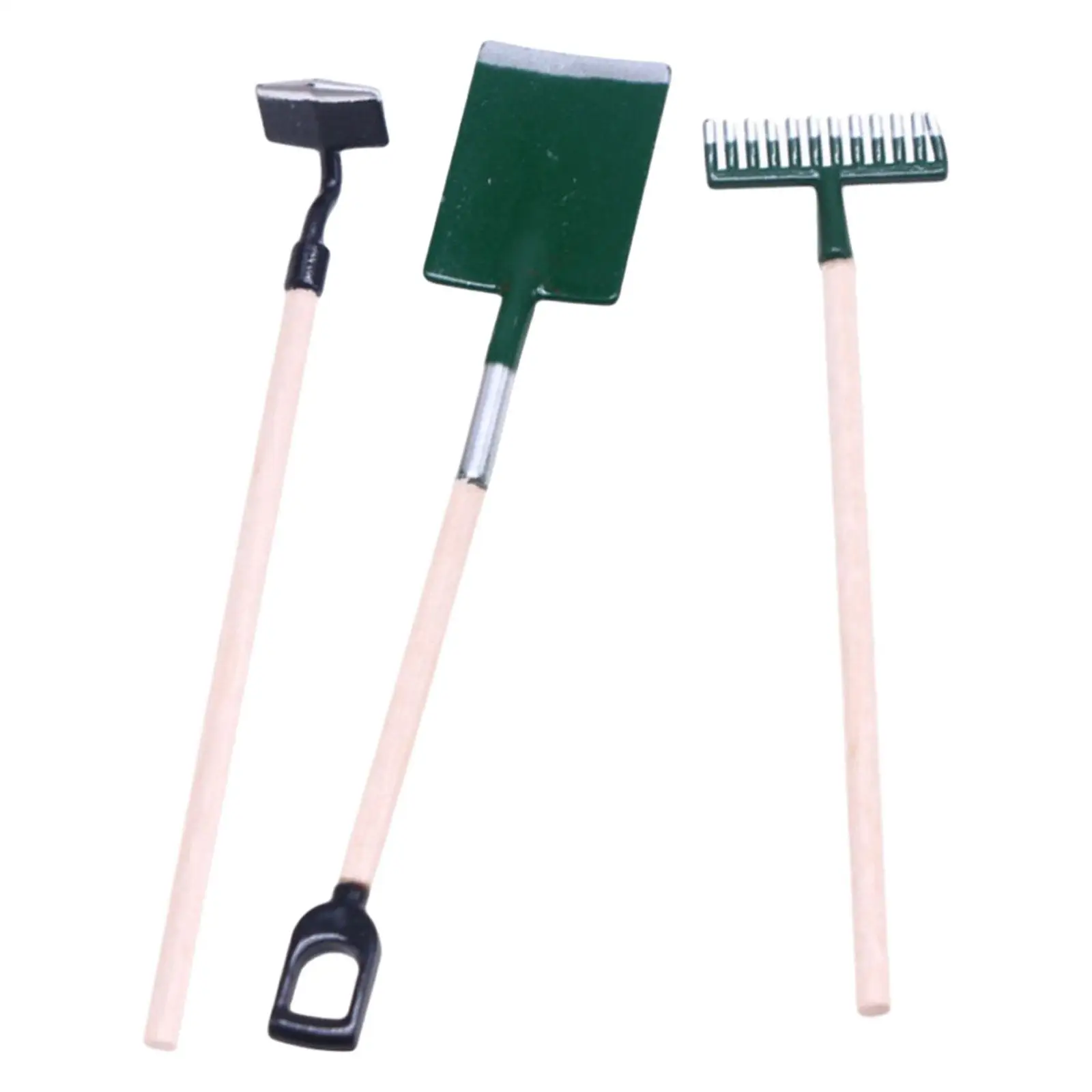 3 Pieces 1:12 Miniature Dollhouse Garden Tools, Pretend Play, Fairy Garden Farming Tools for Fairy Garden Micro Landscape