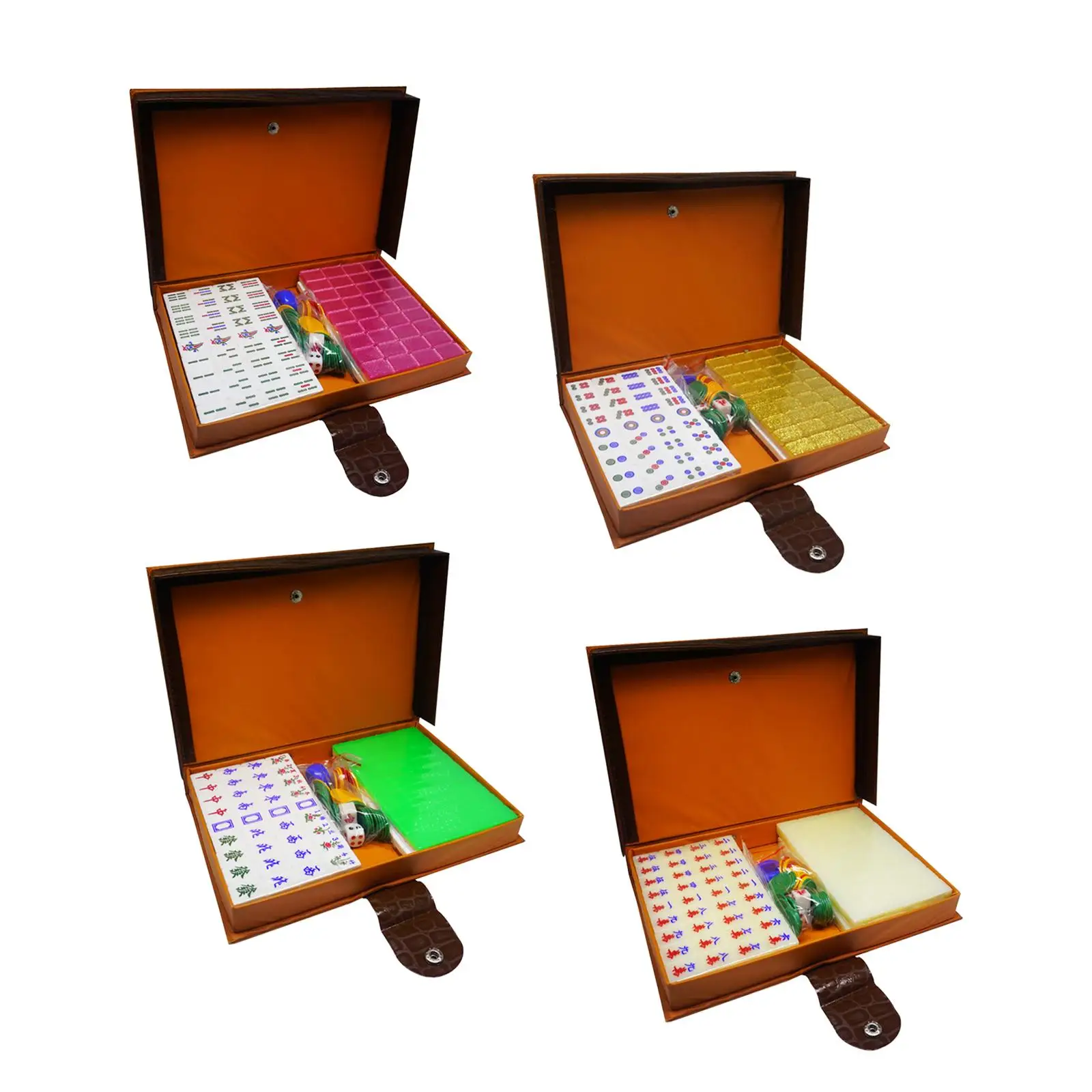 Travel Mahjong Tiles Set, with Storage Case 144 Tiles Acrylic 3-4 People for Game Nights Gatherings Party Leisure Home