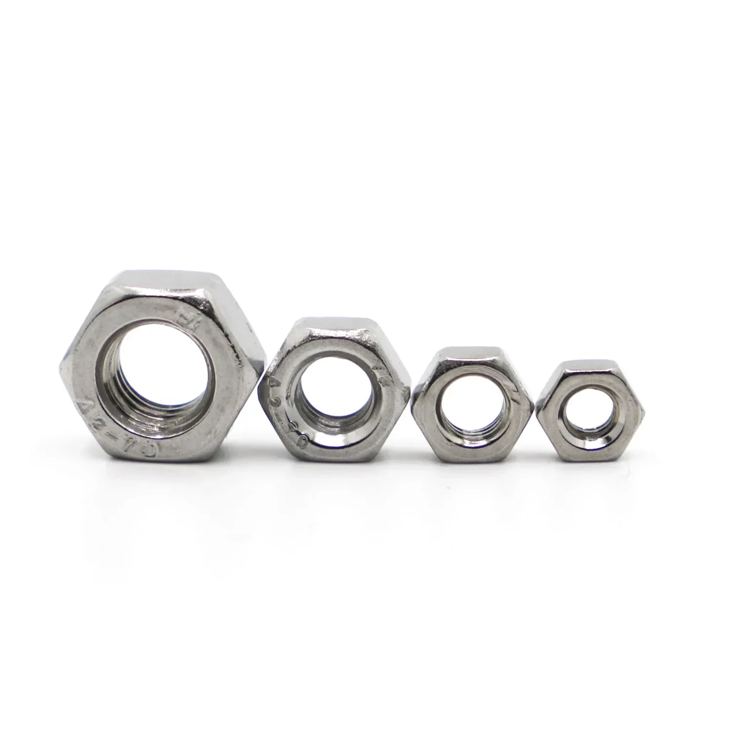 Metric DIN934 A2 304 Stainless Steel Hex Hexagon Nut for M1 M1.2 M1.4 M1.6 M2 M2.5 M3 M4 M5 M6 M8 M10 M12 Screw Bolt