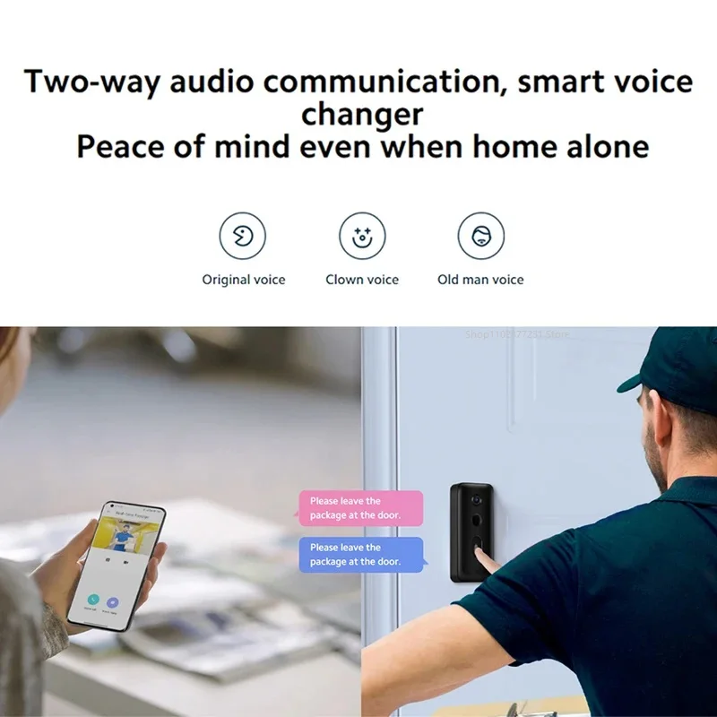 جديد Xiaomi جرس الباب الذكي 3 CN الإصدار 2K الترا HD للرؤية الليلية جرس باب يتضمن شاشة عرض فيديو بطارية طويلة AI التعرف على الإنسان لتطبيق Mi home #2