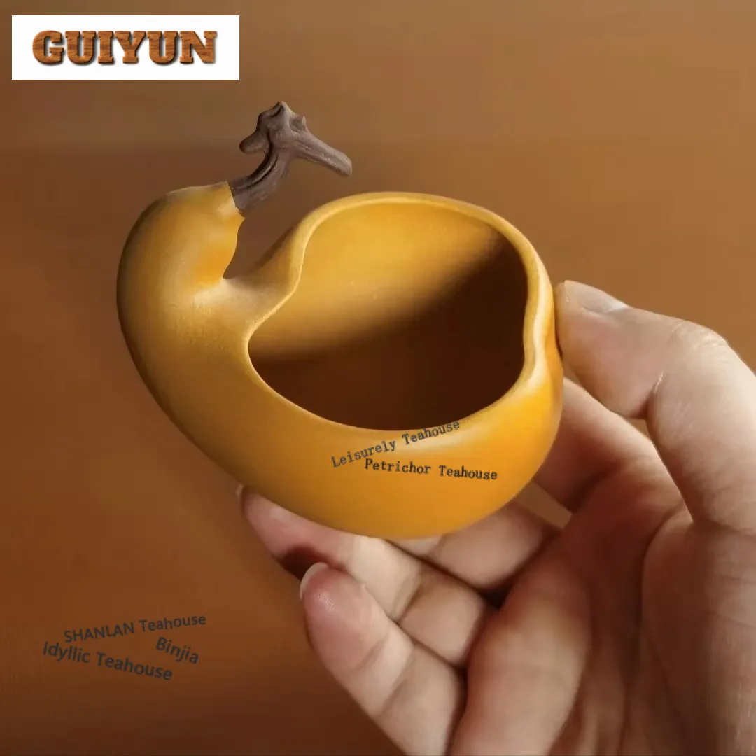

50ml Yixing Purple Clay Bionic Gourd Teacup Traditional Tea Bowl Jug Tea-tasting Meditation Cup Jianzhan Master Cups Collection