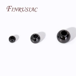 Metal Smooth Round Seamless Beads 2mm 3mm 4mm,18K Black Color Bead Separators,Spacers Bead,DIY Jewelry Making Supplies Findings