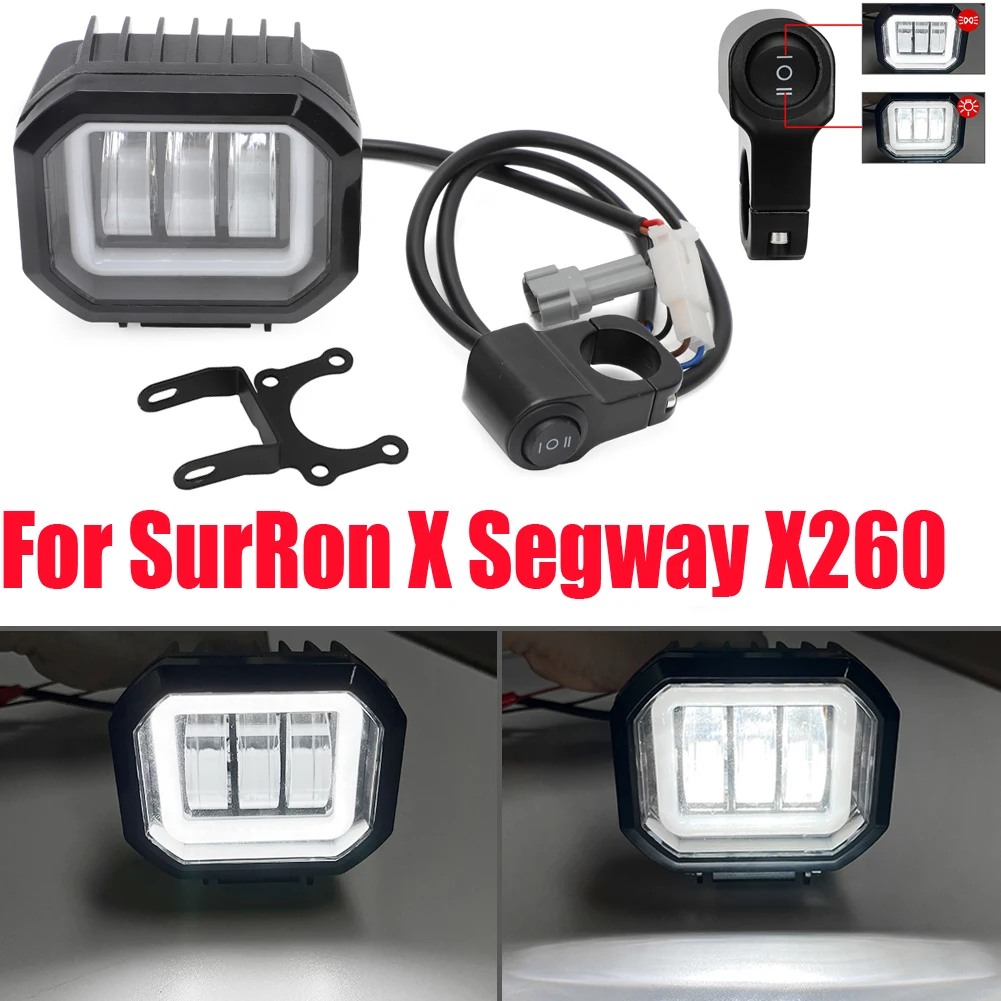 For SurRon X Segway X260 Headlight with Aluminum Waterproof  Switch Plug N Play Adjustments Upgrade Light For Sur-ron