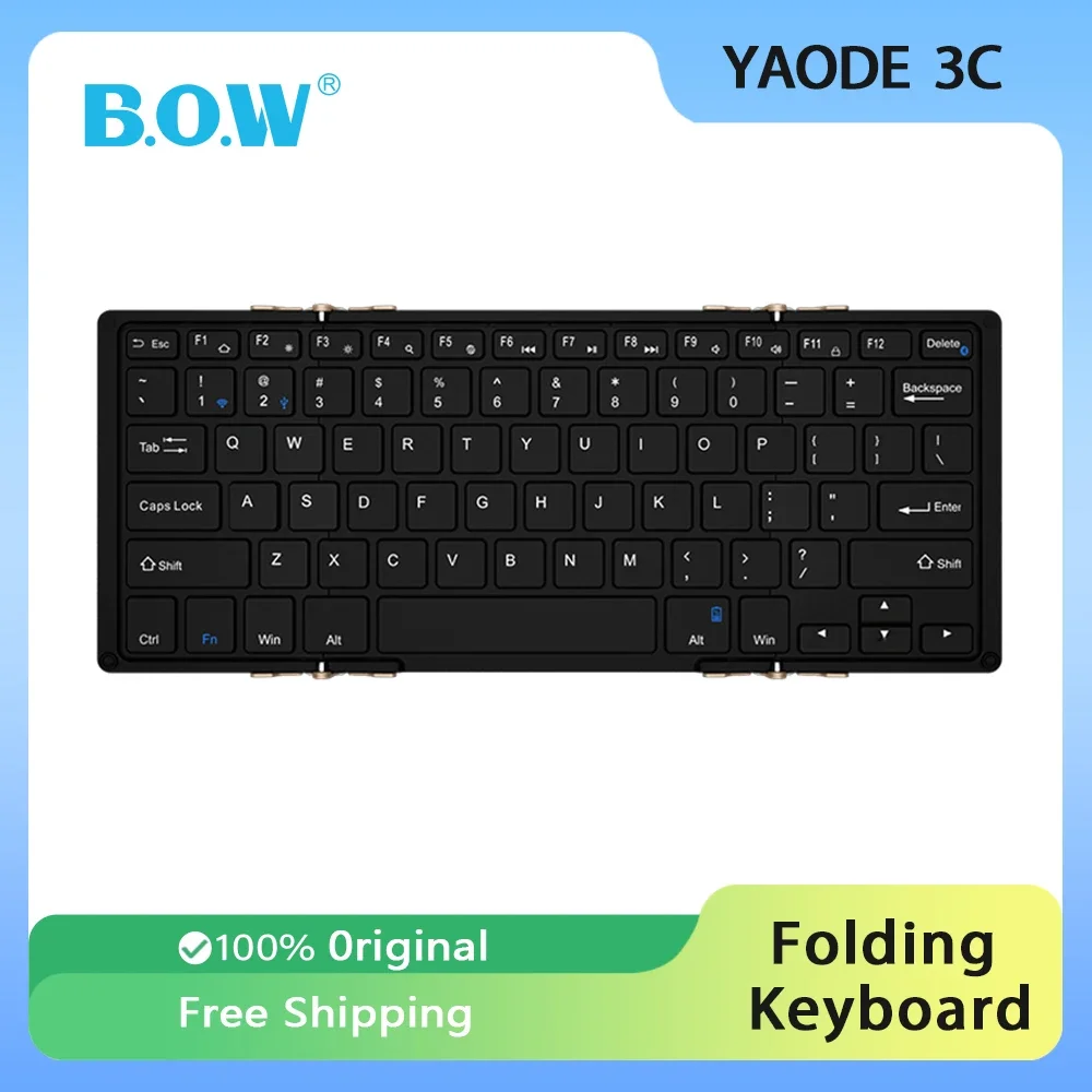 

BOW Folding Keyboard Wireless Bluetooth RGB Light Customized Foldable Keyboard for Mac Office PC Accessories Gamer Gift