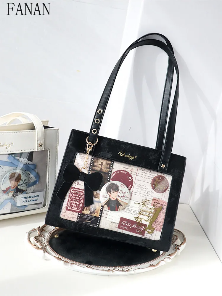 

Original Transparent Girls Sweet Shoulder Crossbody Bags Bar Two-dimensional Chinese Style Casual Handbag for Women