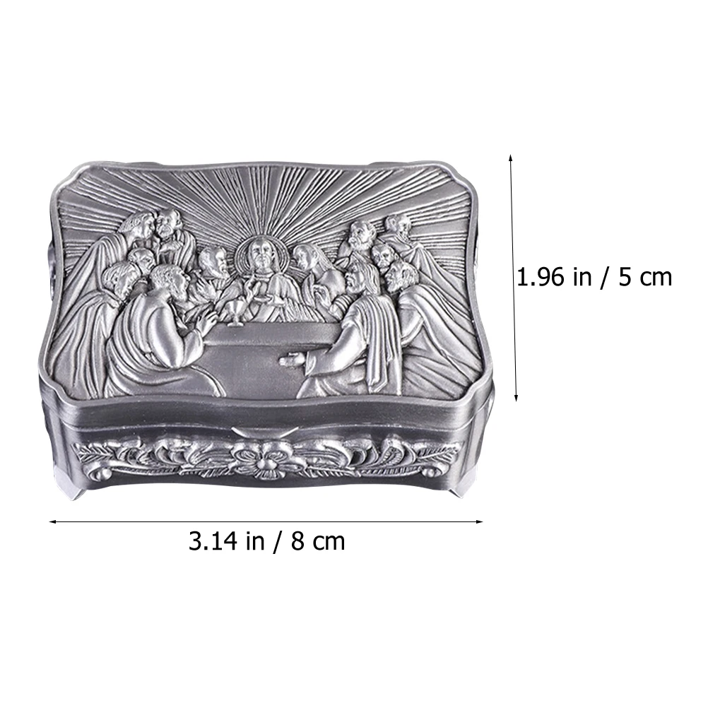 

Creative Retro Metal Jewelry Box Dustproof Ring Storage Case Zinc Alloy Bedroom Decor For Women Men