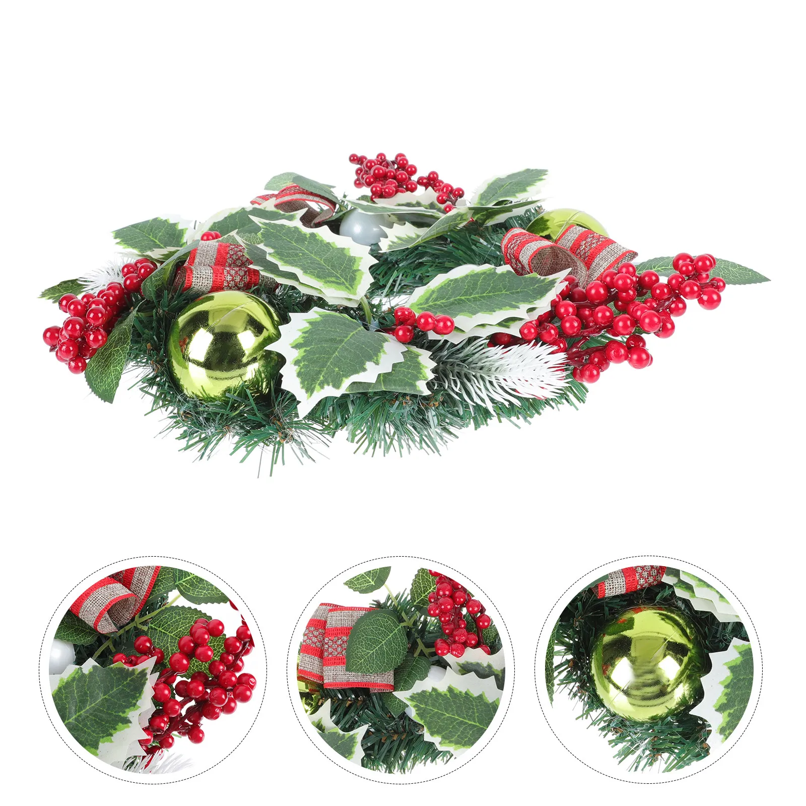 

Christmas Artificial Wreath Premium Material Lifelike Xmas Hanging Decor Festival Door Wreath Indoor Wall Pendant Christmas