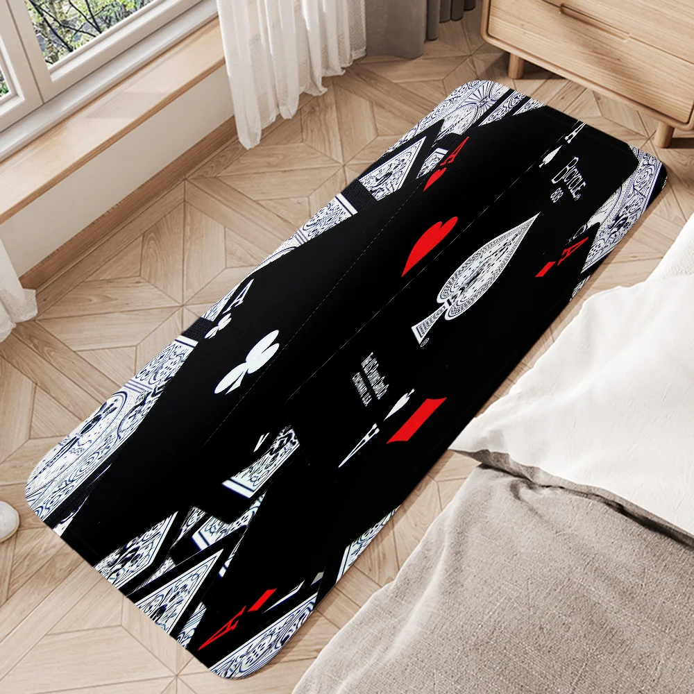 Poker Cards Super Absorbent Bathroom Rug Balcony Bedrooom Carpet for Kitchen Bath Mat Rugs Doormat Entrance Door Room Mats Foot