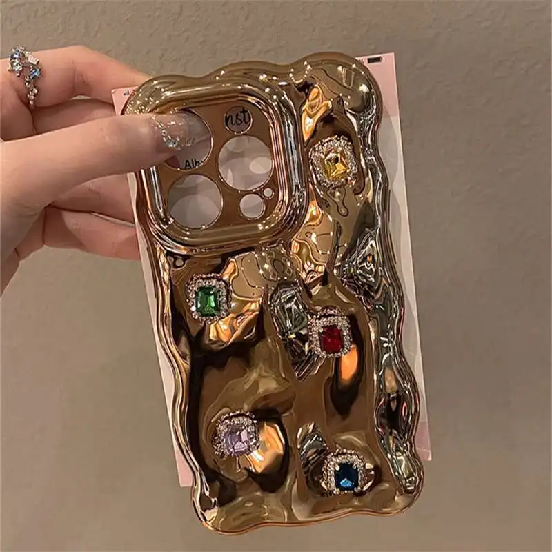 

Роскошный кожаный чехол для телефона с тисненым узором для iPhone 15 14 13 12 Pro Max Модный популярный однотонный чехол с золотыми буквами