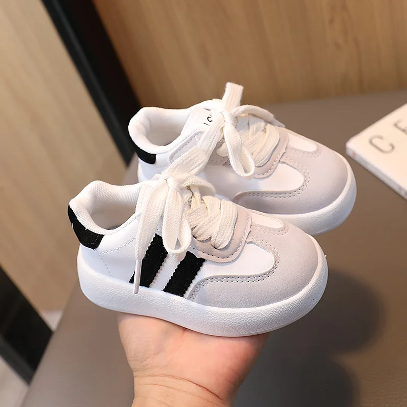 2024 New Fashion Lace Up Baby Casual Shoes Sports Leisure Infant Tennis Spring&Autumn Toddlers Classic Girls Boys Sneakers