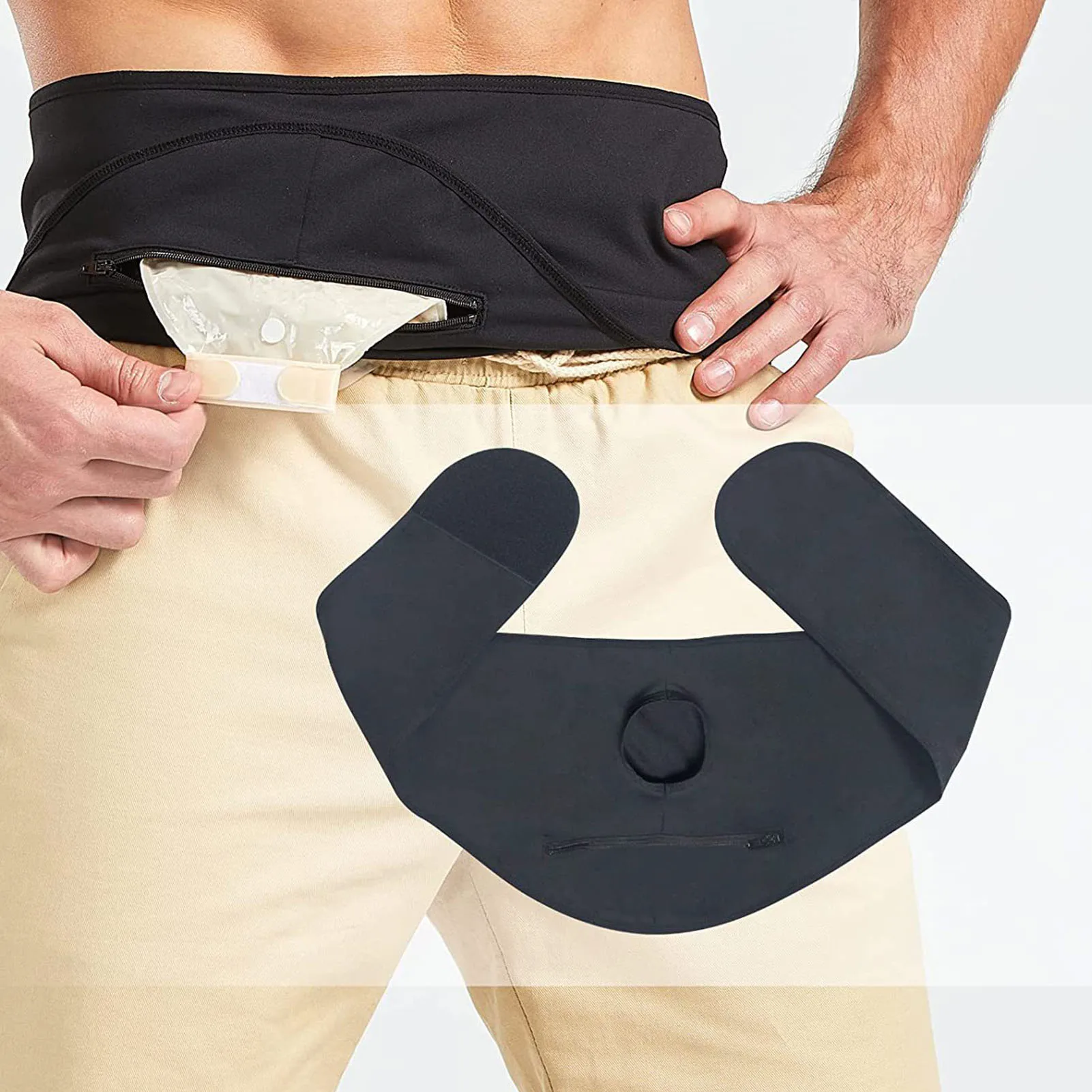 

Ostomy Support Belt Pouch Cover Oxford Cloth Soft High Flexibility Portable Breathable Ostomy Bag Cover For Women Men