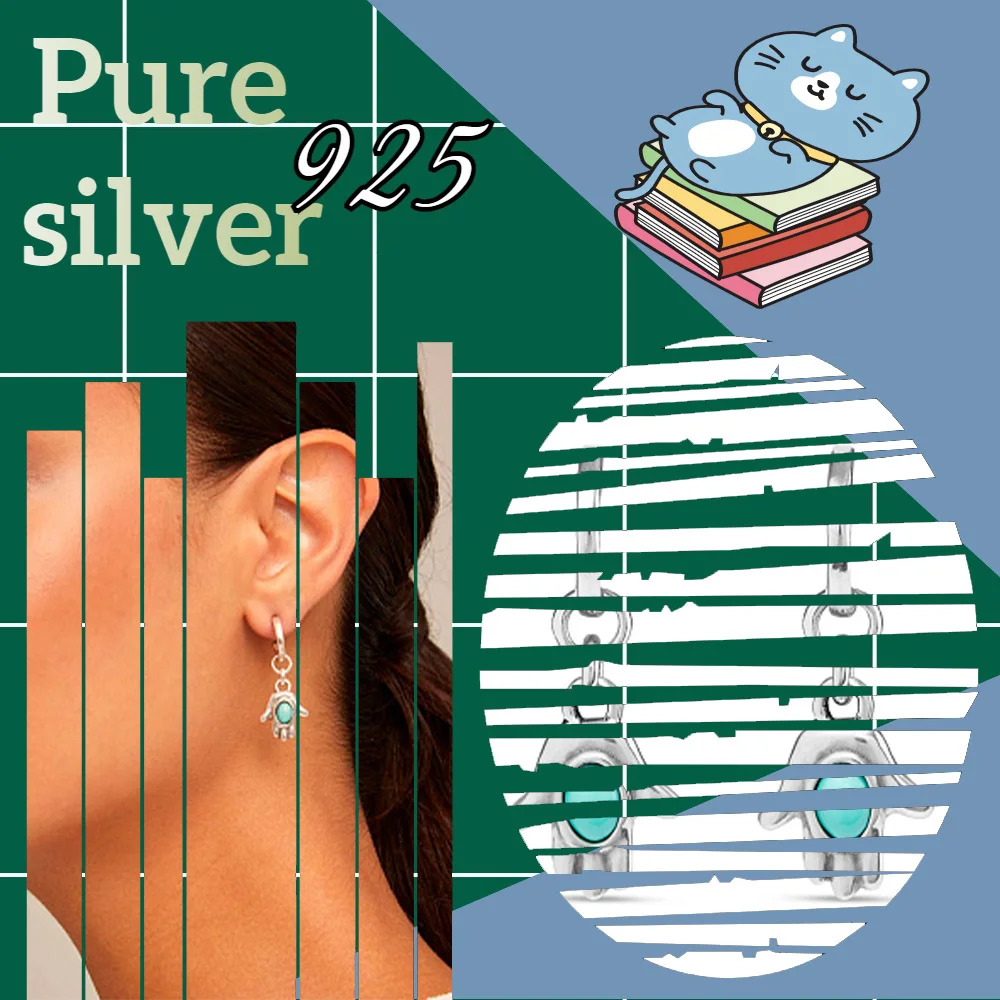 

Испанские нишевые модные серьги из чистого серебра в форме ладони, женские серьги S925, подарок на день рождения, подарок другу No50