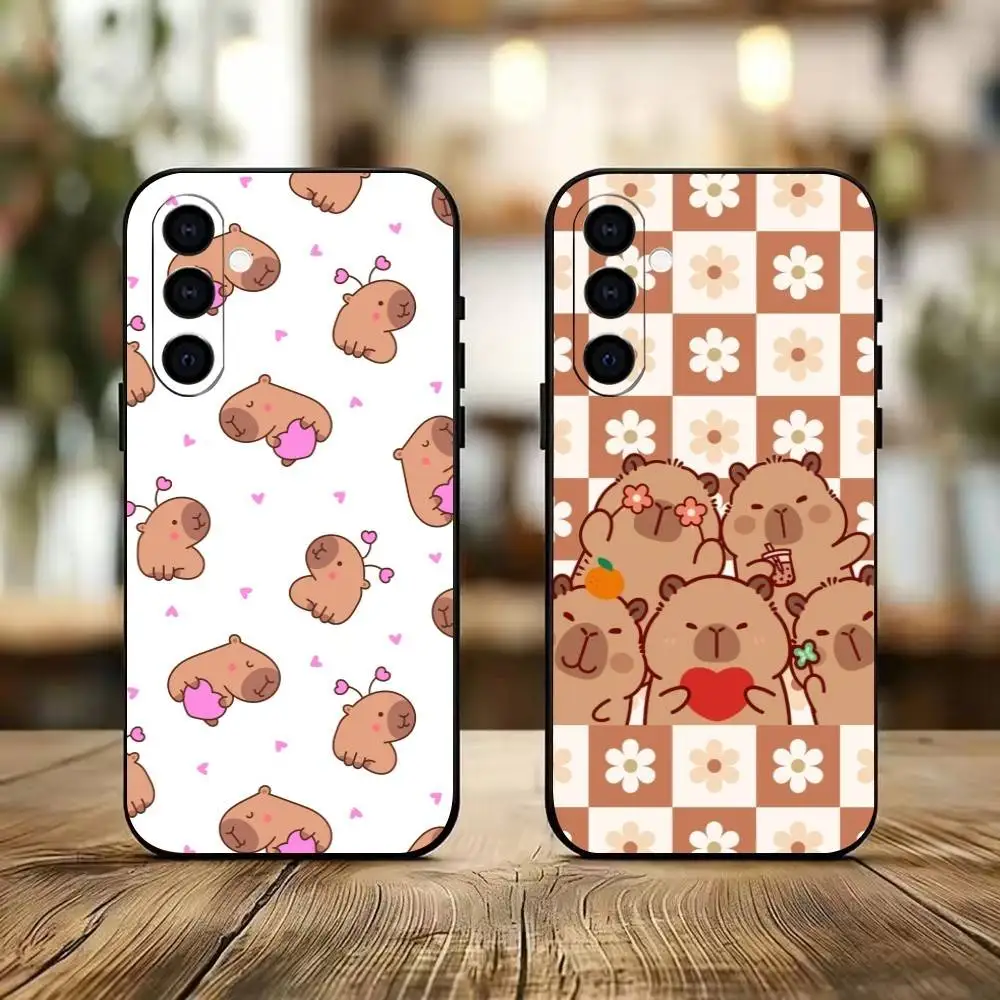 Cute K-Kawaii Capybara   Phone Case Black Silicone Soft For Samsung Galaxy A73,A72,A71,A70,A53,A52,A51