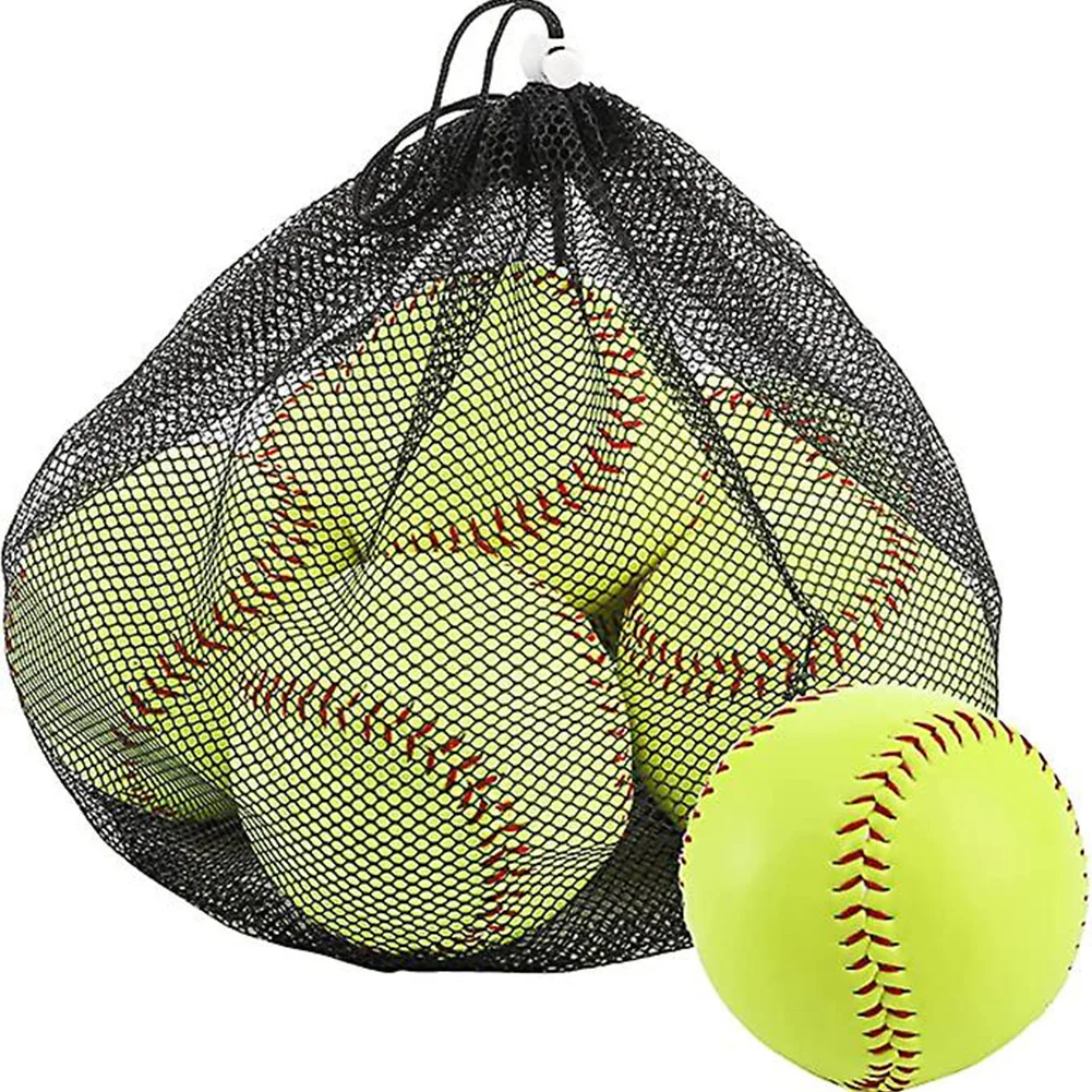 

6 Pack Practice Softballs 12-Inch Official Size Unmarked Leather Covered Fastpitch Softball Ball Training Ball For Games