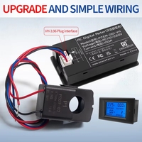 Peacefair PZEM-061VH Digital LCD Power Meter Single Phase AC Ammeter Voltmeter 220V 100A 4IN1 Electric Energy Meter Split CT