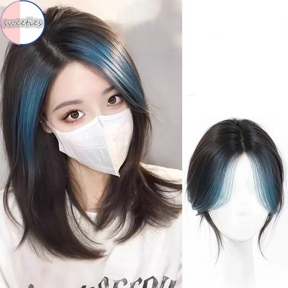 

Synthetic wig Highlighted front forehead bangs wig natural seamless Character bangs wigs piece 25cm