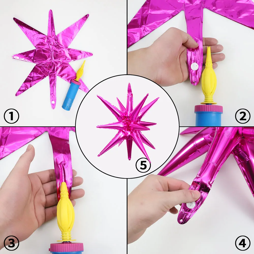 /1pcs siamesische Explosion Stern Ballon Starburst Luftballons Kegel Folie Luftballons Neujahr Weihnachten Hochzeit Geburtstags feier Dekor – Detail 15