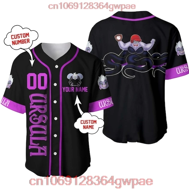 Villain Hades Baseball Jerseys Unisex Cartoon Graphics Casual Baseball Uniform Disney Custom Baseball Jerseys Casual Sweatshirt